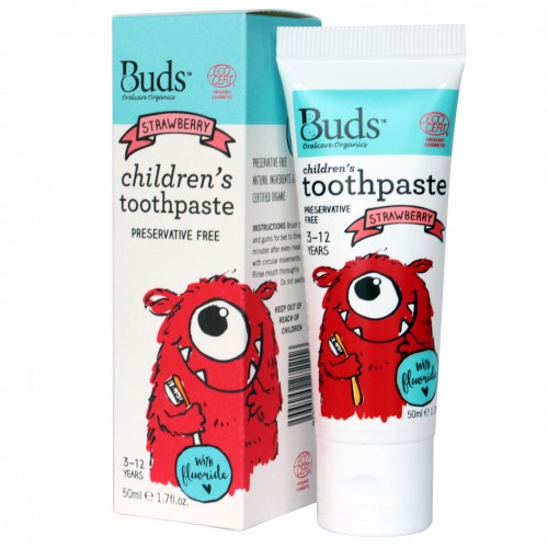 Buds Oralcare Organics Children's Toothpaste Fluoride Strawberry - 75ml